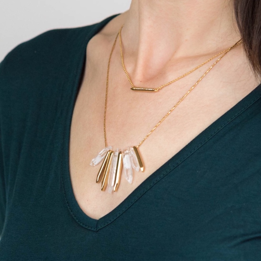 NWOT Stella & Dot Rebel Cluster Crystal Necklace